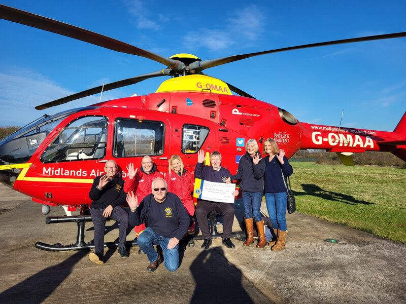 Ross-on-Wye Lions donations to Air Ambulance
