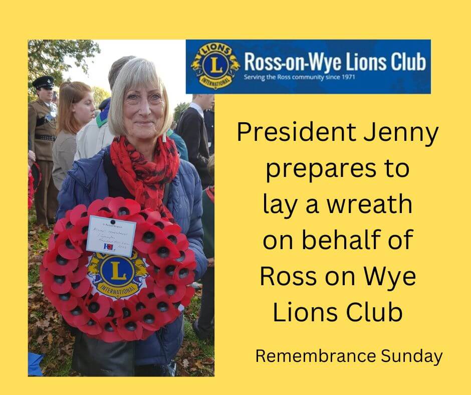President Jenny lays a Remembrance wreath on behalf of the club